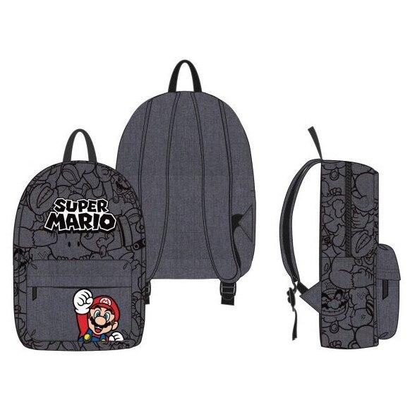 Super Mario Backpack with Front Pocket, 32x25x10 Cm, Kids School Bag, Lightweight Durable Rucksack
