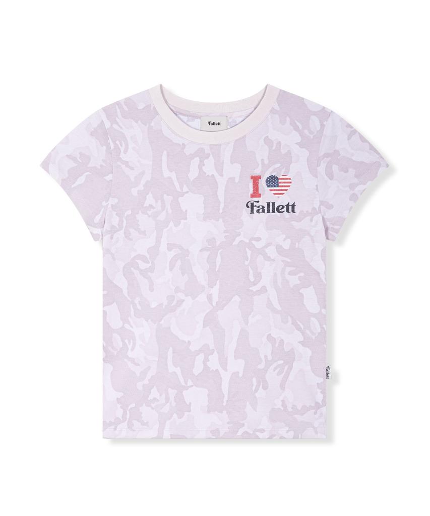 FALLETT Camouflage Short Sleeve T-Shirt Pink