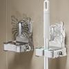 Butterfly Suction Cup Mop Clip Wall Mounted With Hook Mop Holder Space-Saving Reusable Mop Rack Hook Broom Fixed Bracket