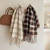 Versatile Plaid Scarf Women's Retro Imitation Cashmere Shawl Student Couple Thickened Fringed Scarf