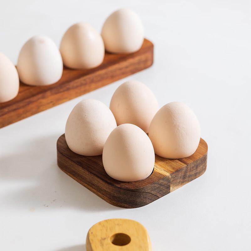 Ruhan Acacia Wood 4-Compartment Egg Tray