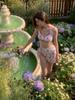 New Ins Style Lip Print Four-Piece Bikini Set with Sunscreen Wrap Skirt - Sexy Beach Vacation Swimsuit for Women