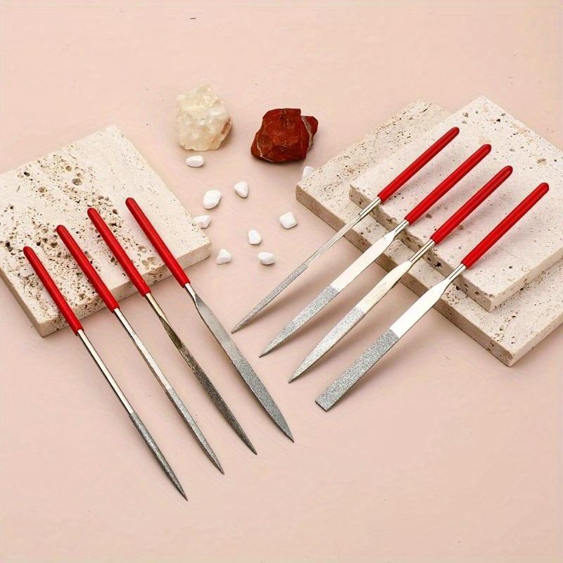 10Pcs Diamond Needle File Set 3x140mm Mini Needle File Kit For Stone Glass Metal Carving Craft Hand Tools Needle File Set