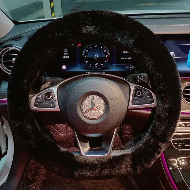 Winter Cute Pochacco Car Steering Wheel Cover Warm Plush Cartoon Anti Slip Handle Cover for Men and Women Cute Car Accessories