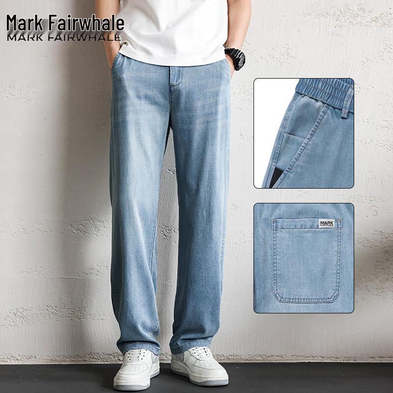 Mark Fairwhale Men s Summer Breathable Cool-Feel Straight-Leg Jeans 28