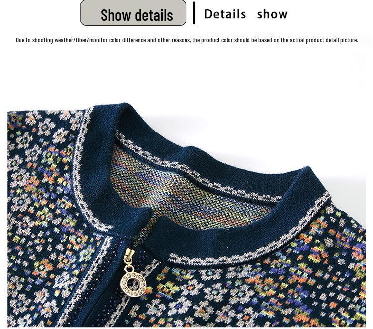 Women's Autumn Knit Cardigan for Middle-aged and Elderly 