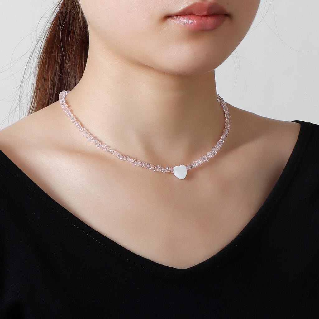 Jewelry Windshield Crystal Handmade Beaded Necklace Women'S Light Luxury High-End Clavicle Chain
