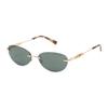 Temple Logo Oval Sunglasses Women's Gold
