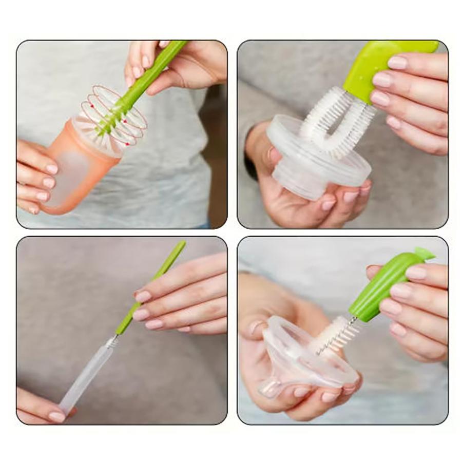 4-teiliges Multifunktions-Kaktus-Flaschenbürsten-Set Tassenbürste Flaschenreinigungsbürste Fleckenentfernerbürste Tassendeckelbürste
