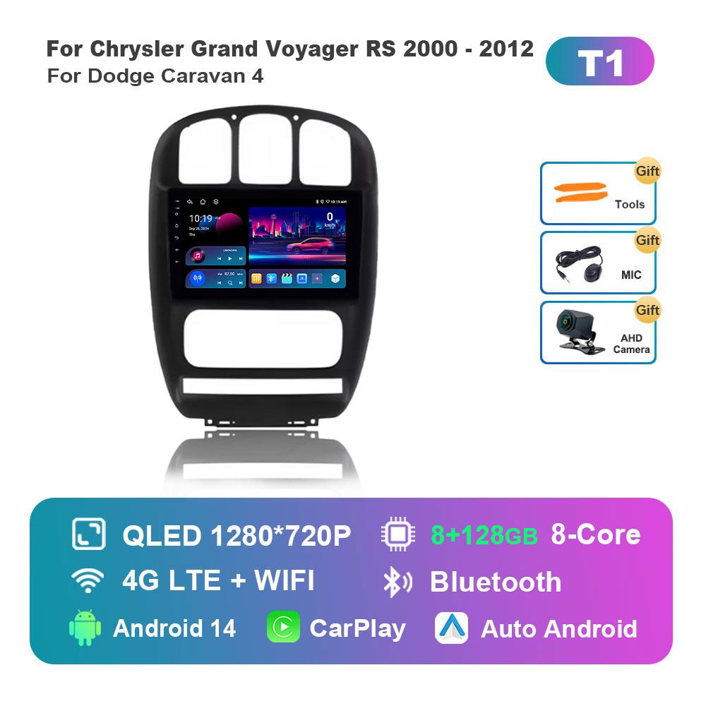 Car Radio Multimedia Player Android 14 System for Dodge Caravan 4 For Chrysler Grand Voyager RS 2000 - 2012 GPS Navi WiFi BT