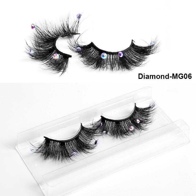 3D Three-Dimensional High Imitation Mink Hair With Diamond False Eyelashes, Natural Thick Grafted Eyelashes