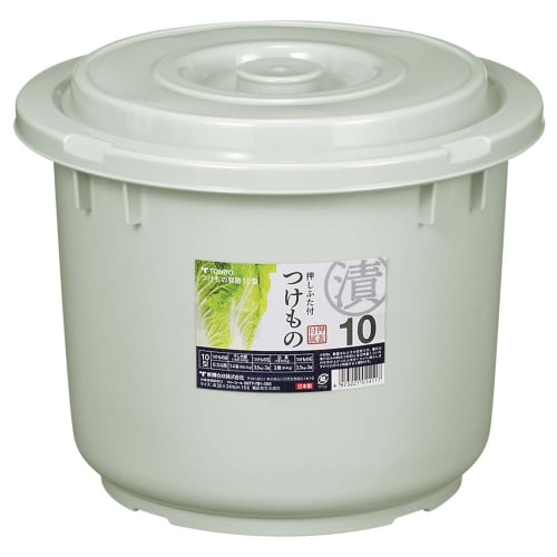 TONBO Shinki Gosei Pickle Container with Lid, Type 10, Gray, Diameter 30cm x Height 24cm, Made in Japan