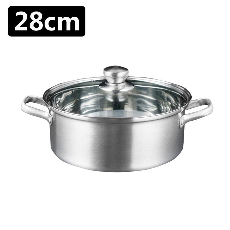 Chinesischer Hot Pot 304 Edelstahl Induktionskochfeld Gasherd Kompatibel Küchengeschirr Suppentopf Zweigeteilt