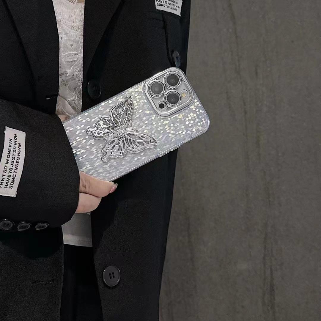 

Чехол для телефона с подставкой-бабочкой и лазерным красочным ромбовидным узором для Apple 11/12/13/14/15 For iphone 11