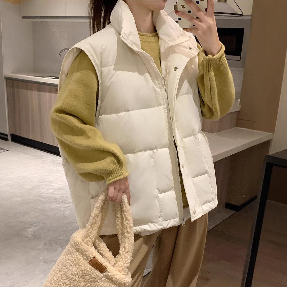 2024 autumn and winter new down vest women's white duck down light and loose versatile vest vest vest jacket
