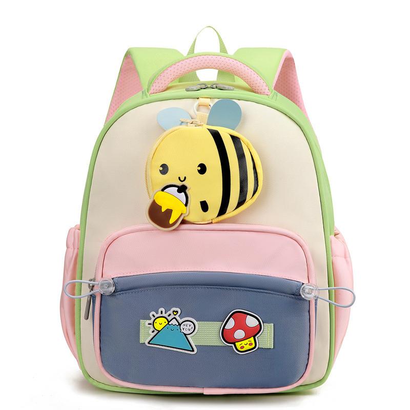 Bag School Kids With Cartoon Bee Design And Lightweight Nylon For Preschool