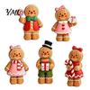 Funny Holiday Party Favors Cartoon Gingerbread Wooden Ornament, Double-sided Printed Desktop Tabletop Figurines, Decorative Signs Craft for