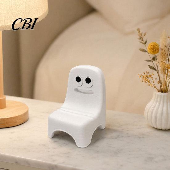 Anti-slip Phone Stand 3D Printed Holder, Ghost Chair Shape Compact Stand, Kitchen Holder Portable Anti-Slip Decorative for Home Office Travel