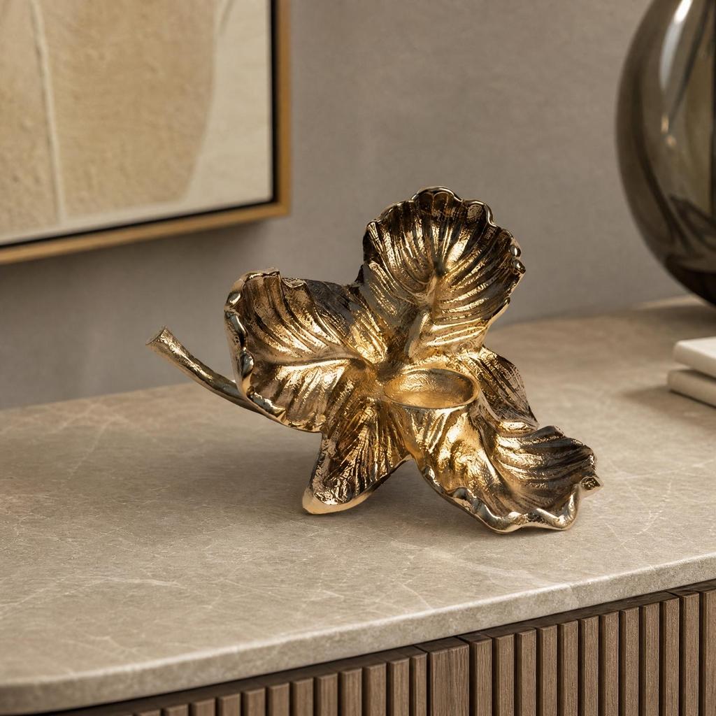 Flower-Shaped Candle Holder for Shelf Display