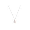 Ariella Heart Saturn Faceted Pendant Necklace Women Necklace Pink-Diamond Silver 6302038Y02P459CN
