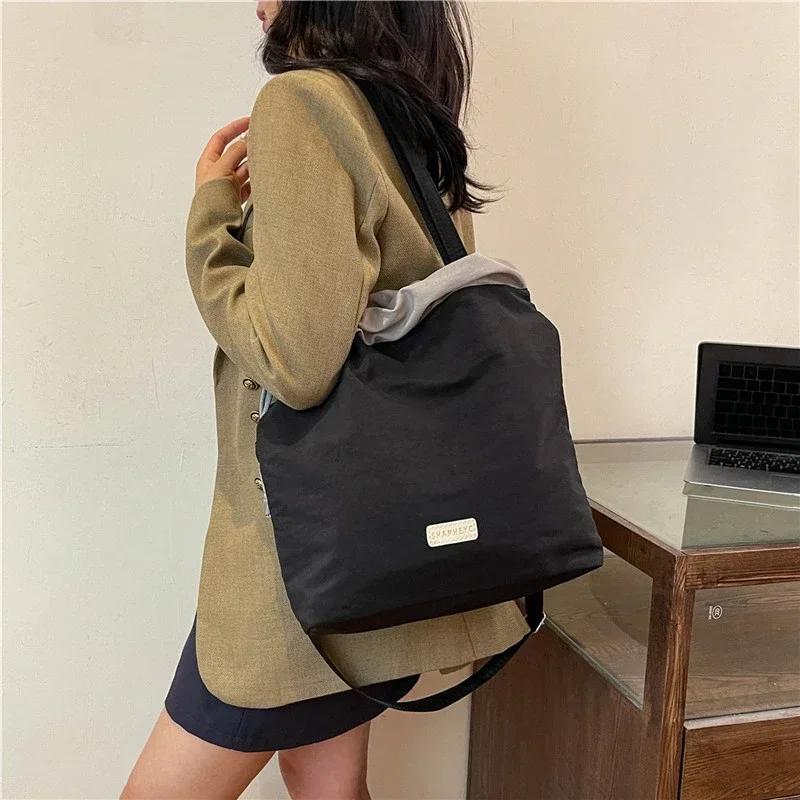 Codzienne torby na ramię z nylonu o dużej pojemności, wszechstronne, gorąca sprzedaż, kontrastowe kolory, do dojazdów, przenośne, listonoszki dla kobiet