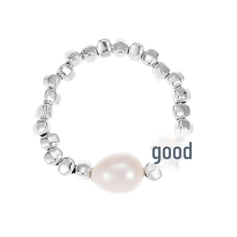 Banyan Tree S925 Silver Blue Glaze Flower Pearl Ring