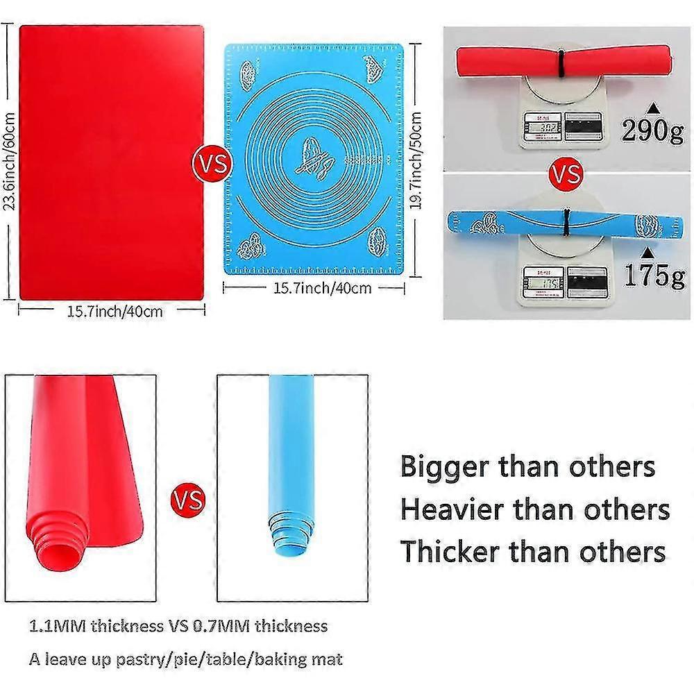 40*60cm Solid Color Kitchen Food Grade Non-stick Silicone Pastry Mat