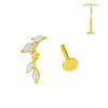 ASTM F136 G23 Titanium Leaf Branch Push In Threadless Labret Piercing 16/18/20G Earring Stud Cartilage Body Jewelry