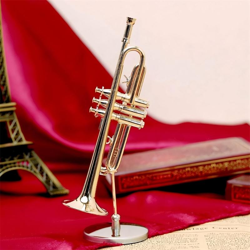 Handcrafted Saxophone Brass Gold Plated Musical Instrument Decoration With Protective Case For Music Lover