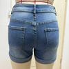 GMXIA Damen Trendige Rissige und Aufgerollte High Stretch High Waist Denim Shorts Damen Heißhosen