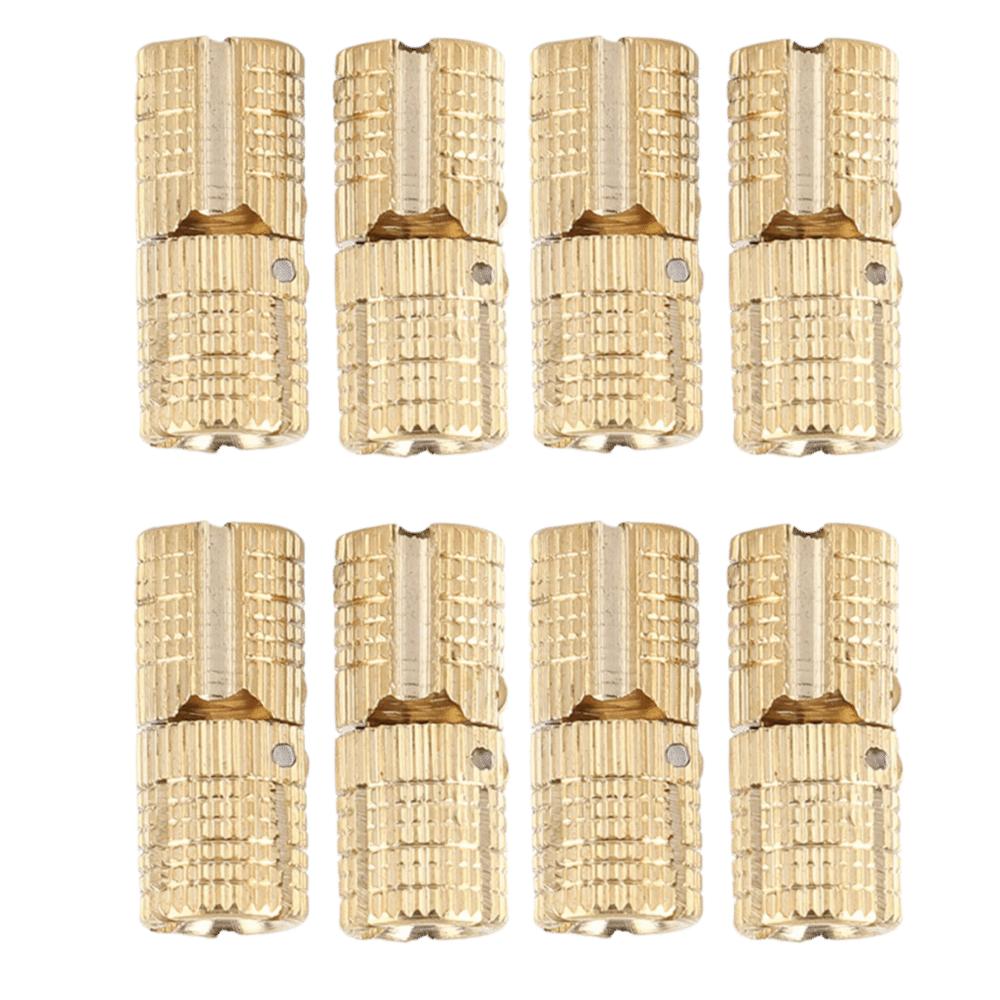 8PCS 8mm Cabinet Hinge 180 Degree Opening Angle Brass Barrel Hinge With Screws Invisible Furniture Hinge Gift Box