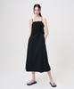 Etmont Slip Heart Neck Shirring Dress, Black