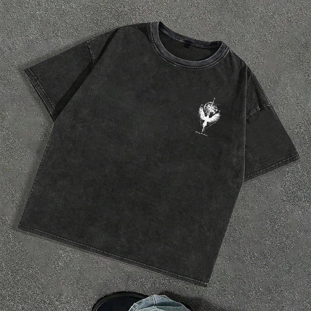 Men's Graphic Tees Shirt Unisex Cotton Oversized T-Shirt Short Sleeve Vintage Streetwear Casual Tee Top