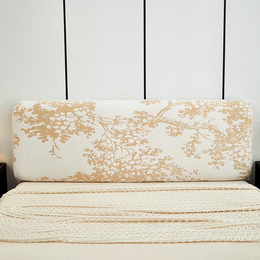 

1 Pc Headboard Cover Elastic Jacquard Bedside Cover For Bed In Bedroom Easy To Clean Headboard Cover A Pattern Of Fancy Trees 120cm
