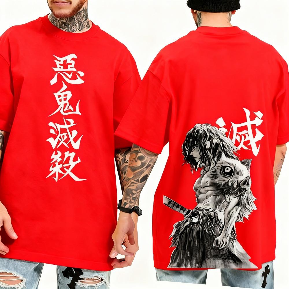 Demon Slayer Klinge Izunosuke Anime Muster FrühlingSommer Saison Y2K Stil Herren und Damen Streetwear