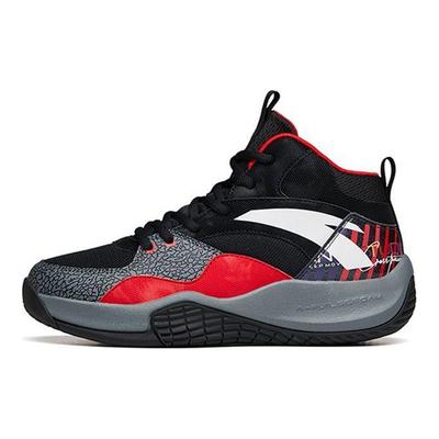 Kids High-Top Non-Slip Shock Absorbing Wear-Resistant Casual Shoes Kids Sneaker Black Red A312141105A-3