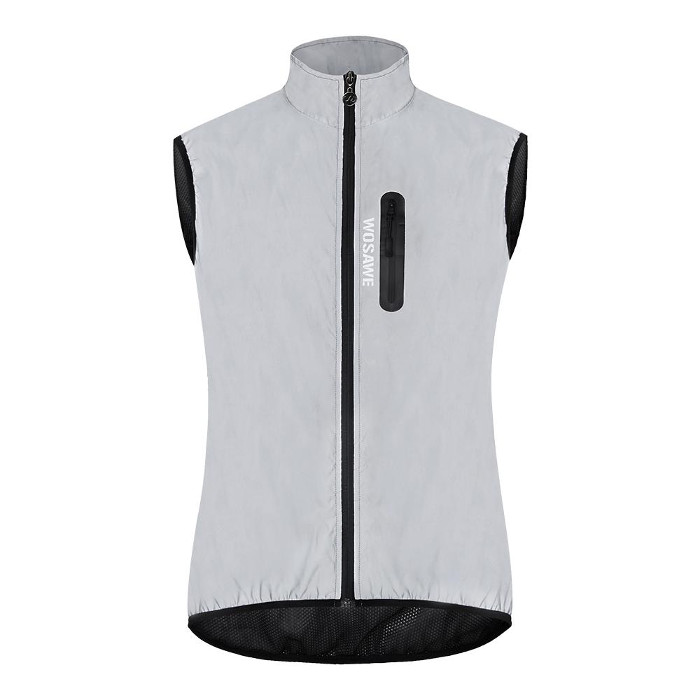 

WOSAWE Cycling Sports Reflective Vest Sleeveless Jacket Running at Night Windproof and Rainproof Warm Breathable Vest Bicycle Vest Vest XXXL сірий колір