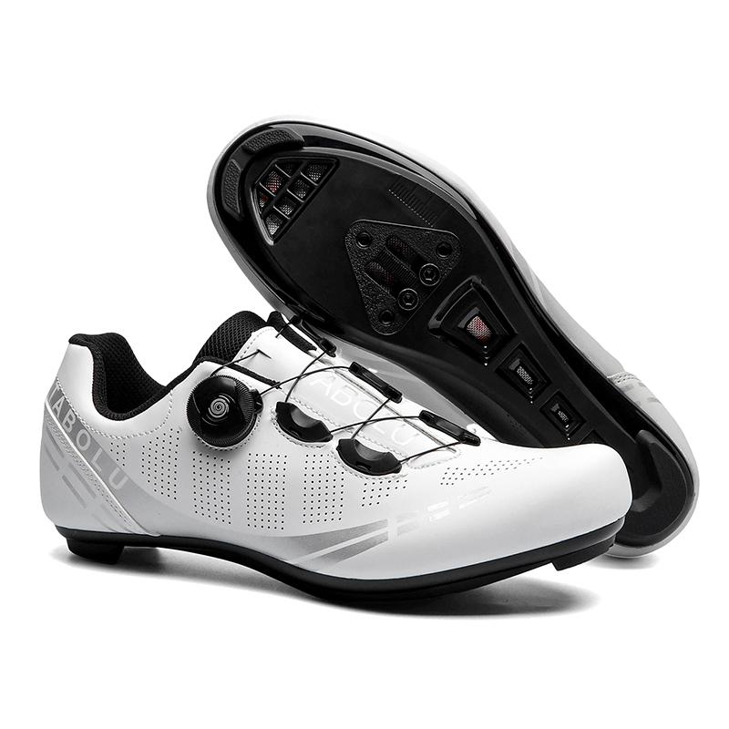 

Мужские новые велотуфли, совместимые с шоссейными и горными педалями SPD LD, дышащий удобный верх, очень мягкие велотуфли 40 белый