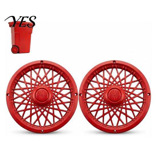 Outdoor Trash Can Accessories Rim Cover, Modern Decorative Wheel Spider-Spoke Residential Upgrades Style Accessory for Standard Garbage Bin