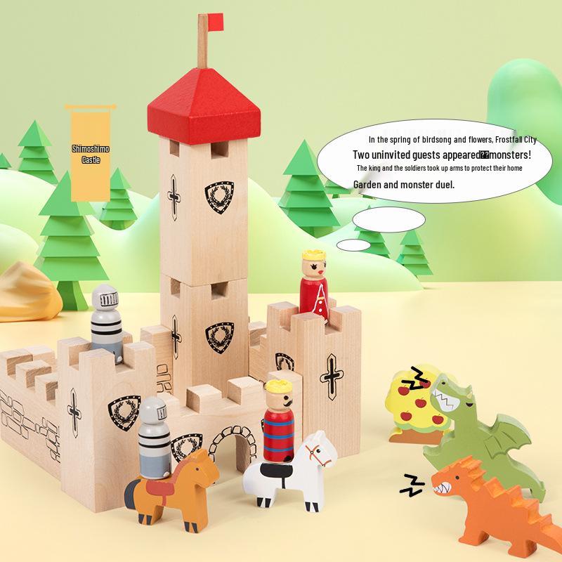 

Карманные конструкторы замков: Детская развивающая игрушка для логического мышления и пространственной ориентации с деревянными солдатиками-охранниками