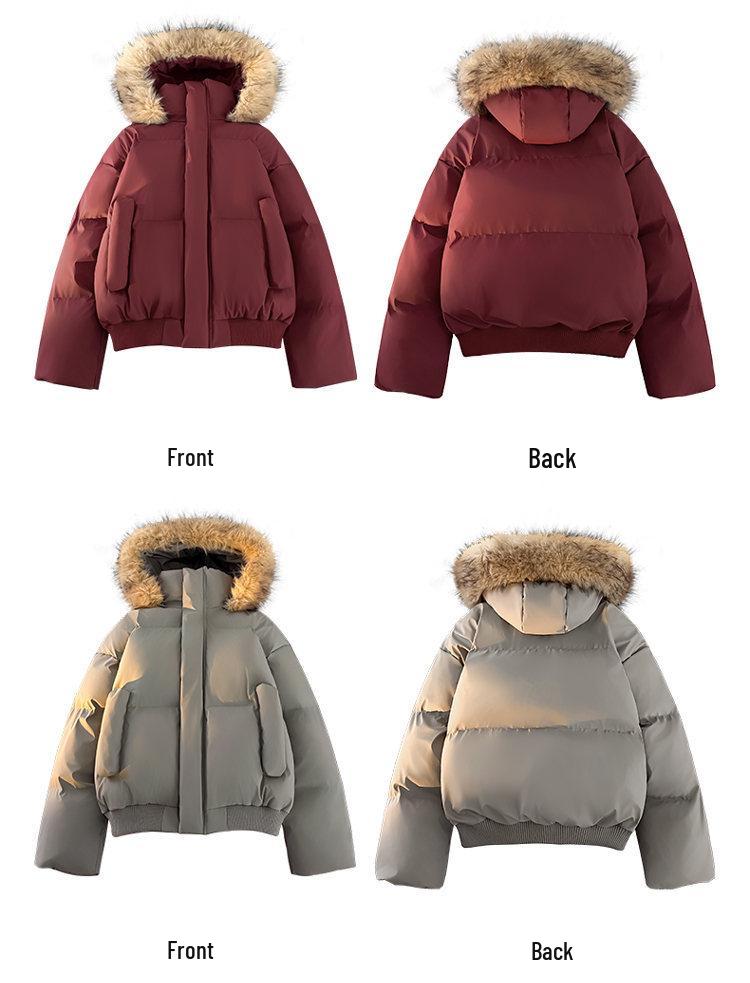 Men's Winter Retro Cotton Jacket with Detachable Fur Collar - Thick and Trendy Outerwear