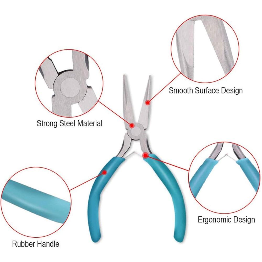 4-Piece Jewelry Pliers Set, Mini Precision Tools With Non-Slip Handles For Jewelry Making, Beading & Repair