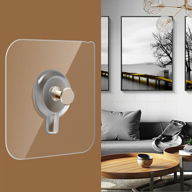 4/6/10 Pcs Non-Trace Self Adhesive Nails Hook for Photo Frame Picture Frame Hole Hanging Nail Wall Paste Tack Photos Cross Stitch
