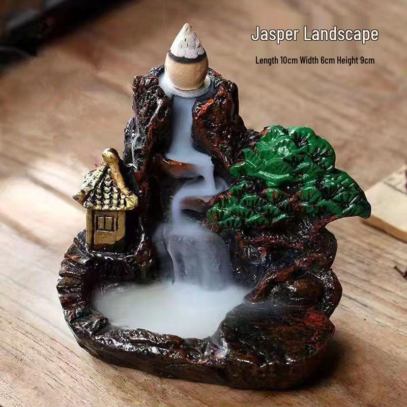 Zen Resin Backflow Incense Burner - Creative Ceramic Sandalwood Ornament for Home
