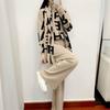 Knitted Suit Women'S Autumn And Winter Casual Fashion Temperament Scarf Sweater Wide Leg Pants Three Piece Set