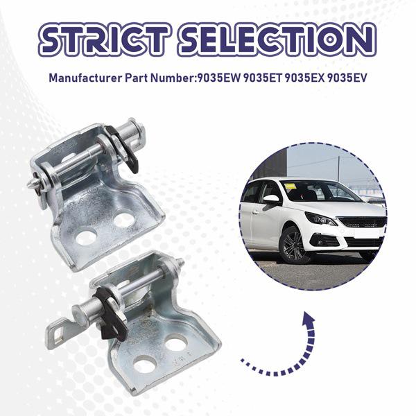 4-Piece Set: 9035EW, 9035ET, 9035EX, 9035EV – Fits 2010-2015 Peugeot 308 Hinges
