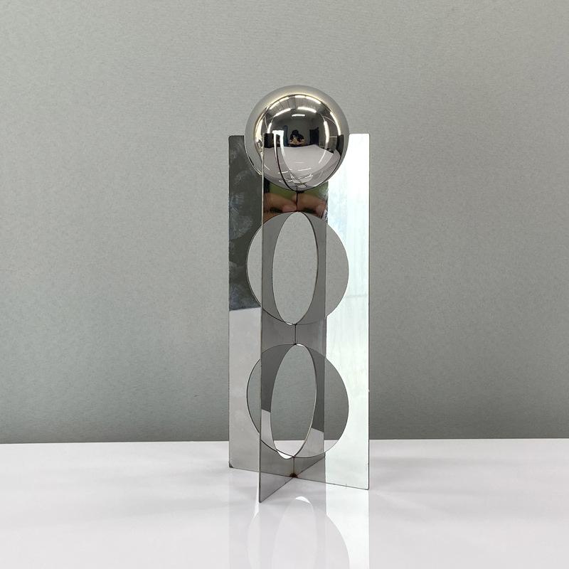 Simple Modern Geometric Three-dimensional Metal Entrance Hall Decoration Concentric Bracket Ball Ornaments Study Room Sample Tabletop Furnishings