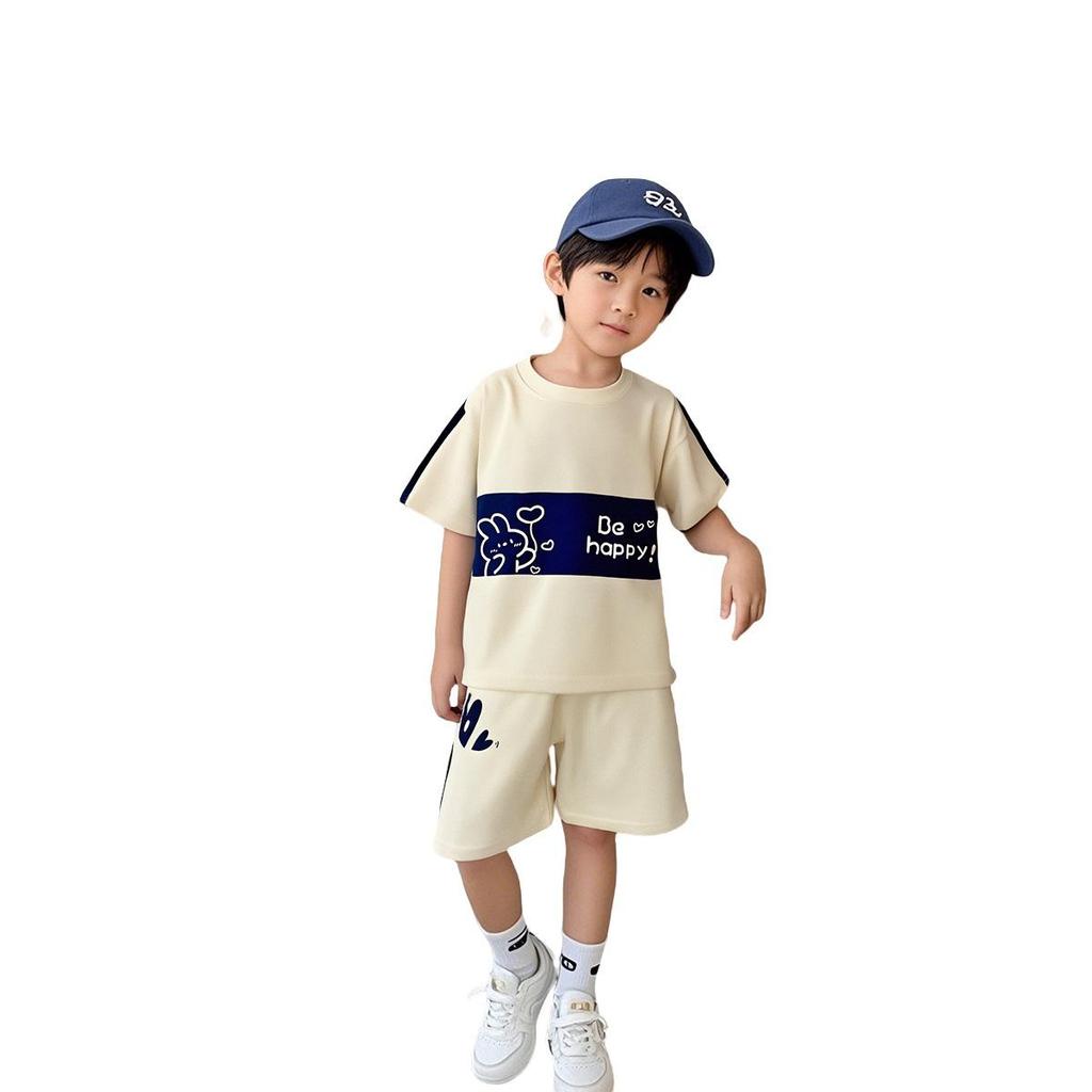 Korean Style Summer Two-Piece Set: Infant Boys' & Girls' T-Shirt and Shorts