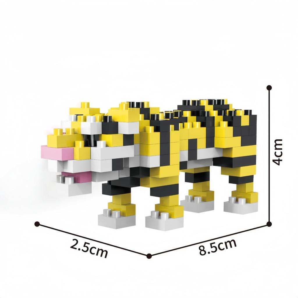 KNEW BUILT 3D Animal Model ElephantHippoLionLeopard Micro Mini Building Block Toys-Create ZooPuzzle AssemblyChristmas Gifts