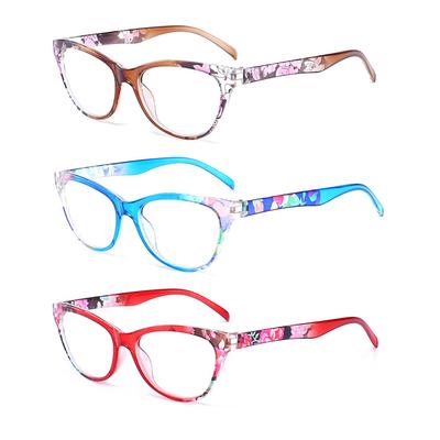 New Reading Glasses Women Flower Leg Cat Eye Frame Presbyopic Glasses Pc Red  Fast Sight Eyewear